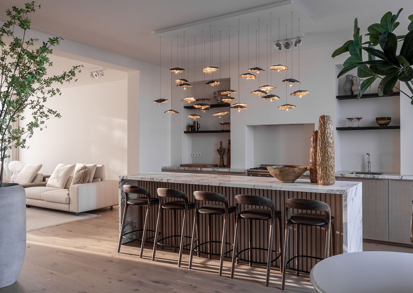 Gold Moon Chandelier